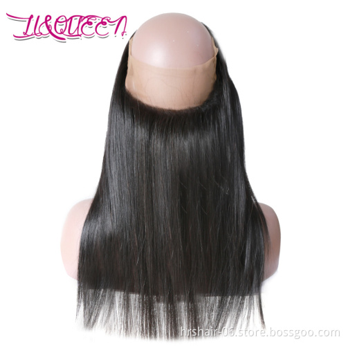 Straight hair 360 frontal full lace with bundles Human Hair lace frontal Brazilian human hair bundle with frontal